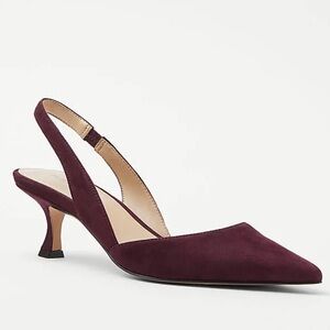 Ann Taylor Burgundy Slingback Heels